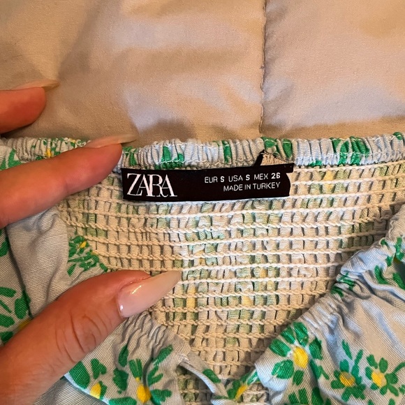 Zara printed blue floral crop top & skort set - Picture 4 of 5